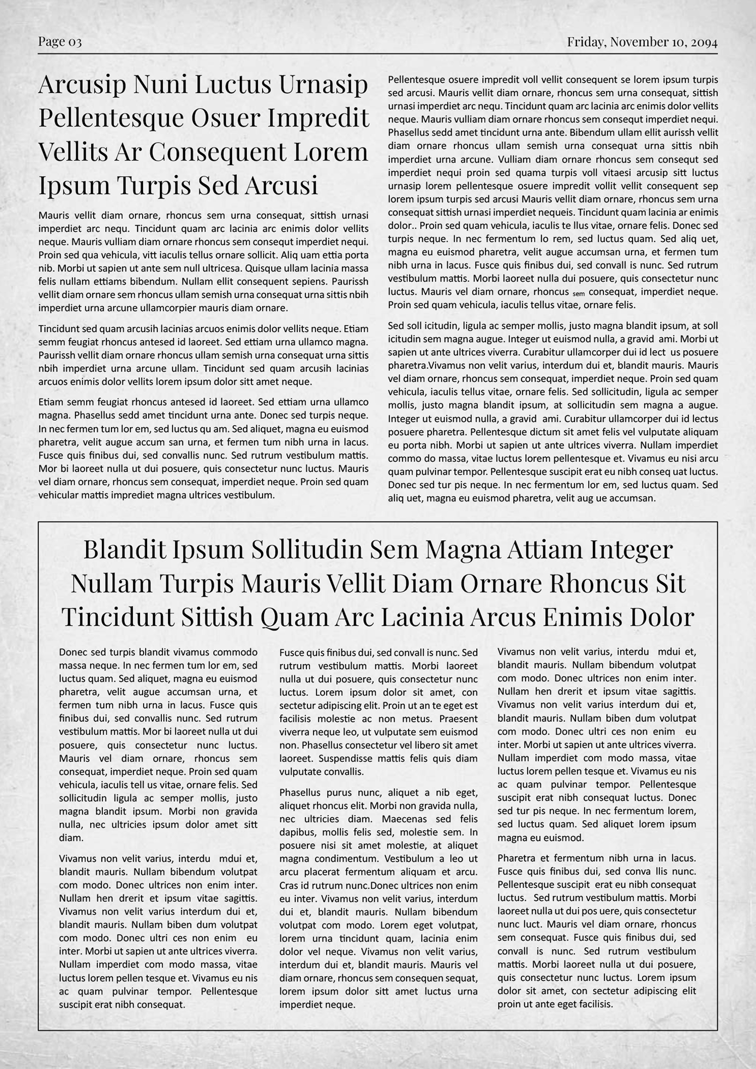Old Style A3 Newspaper Obituary Template - Page 03