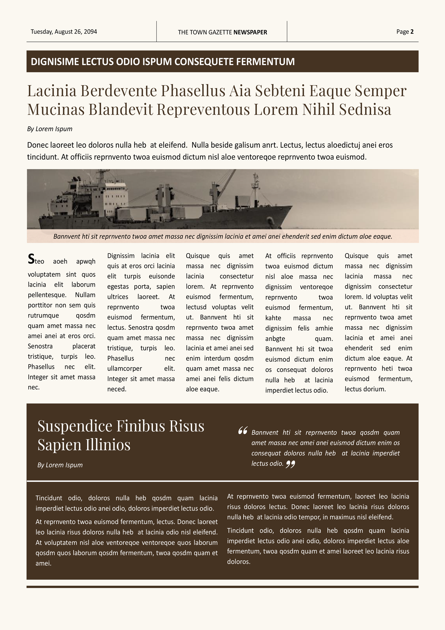 Old Style A3 Newspaper Template - Page 02