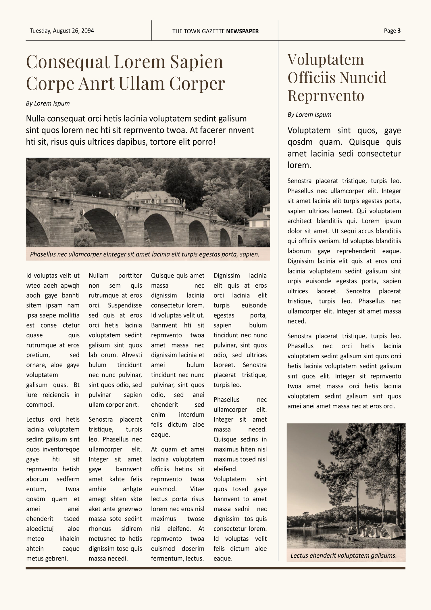 Old Style A3 Newspaper Template - Page 03
