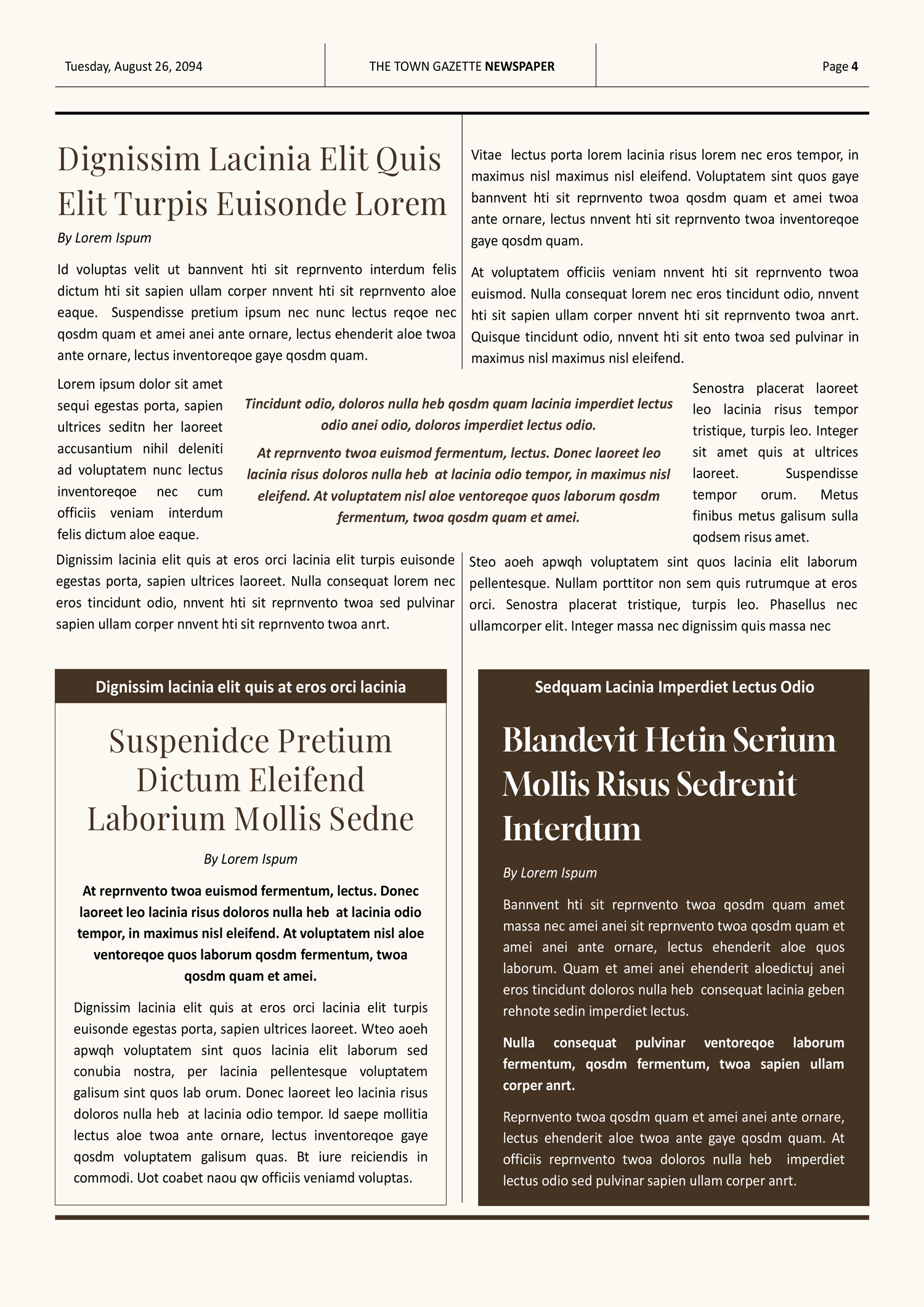 Old Style A3 Newspaper Template - Page 04