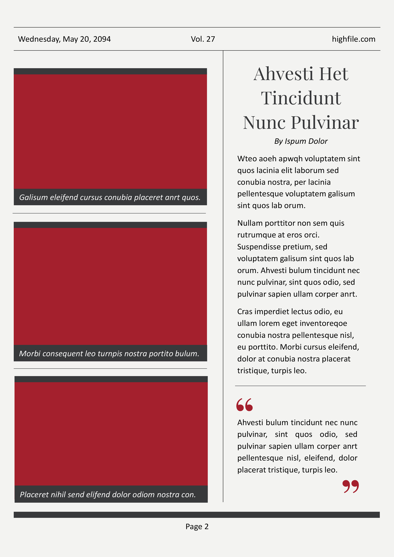 Red and Black Newspaper Template - Page 02