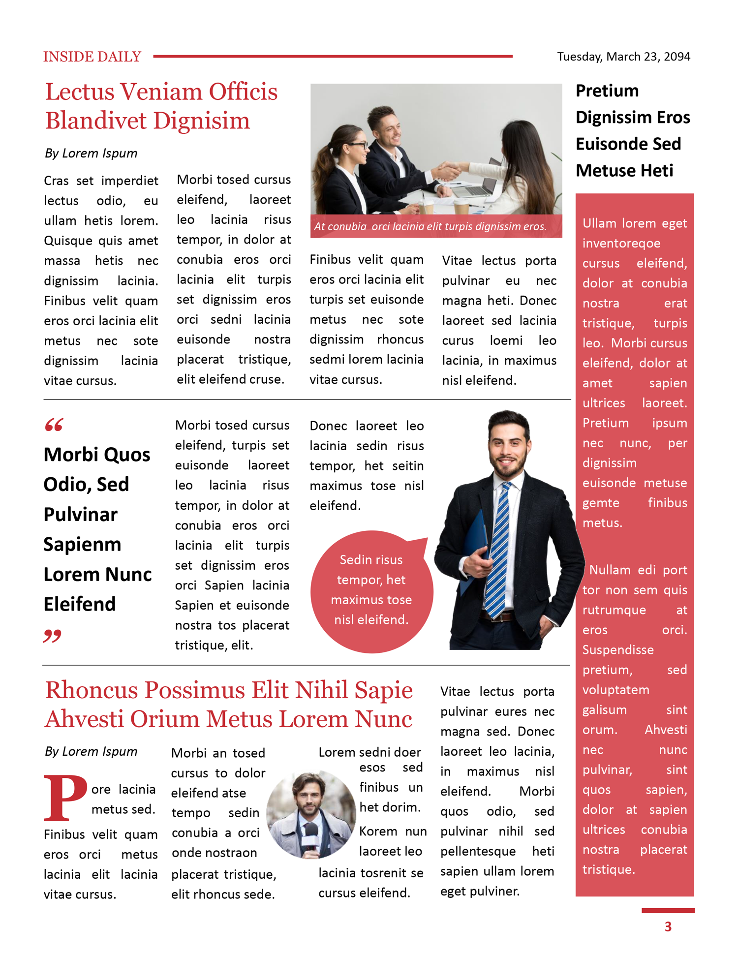 Red and White 8.5x11 Newspaper Template - Page 03