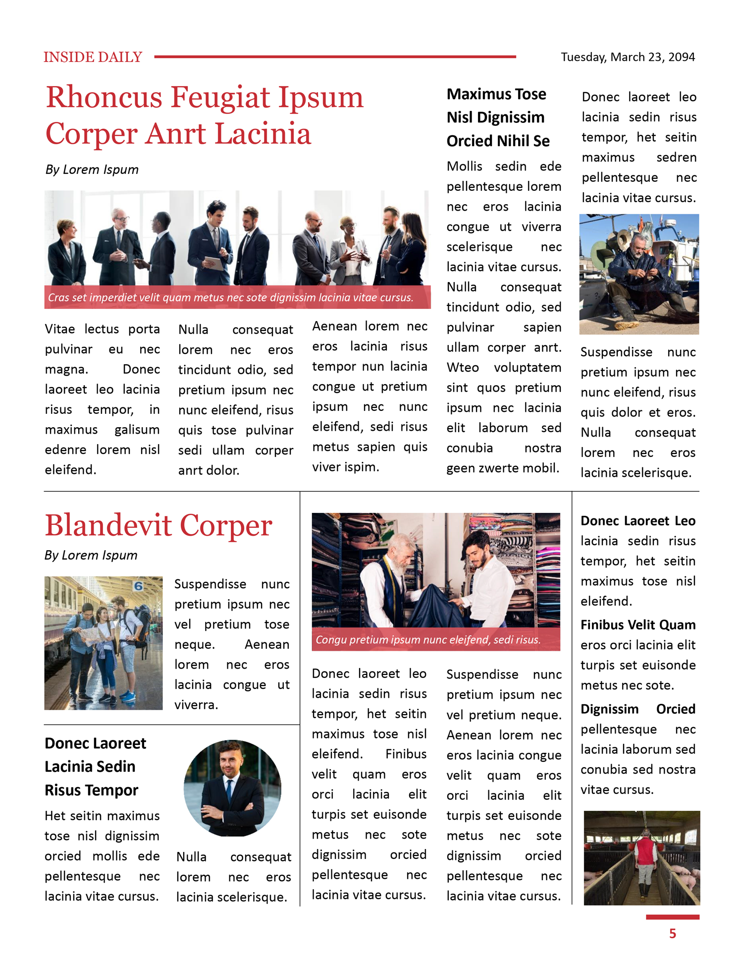 Red and White 8.5x11 Newspaper Template - Page 05