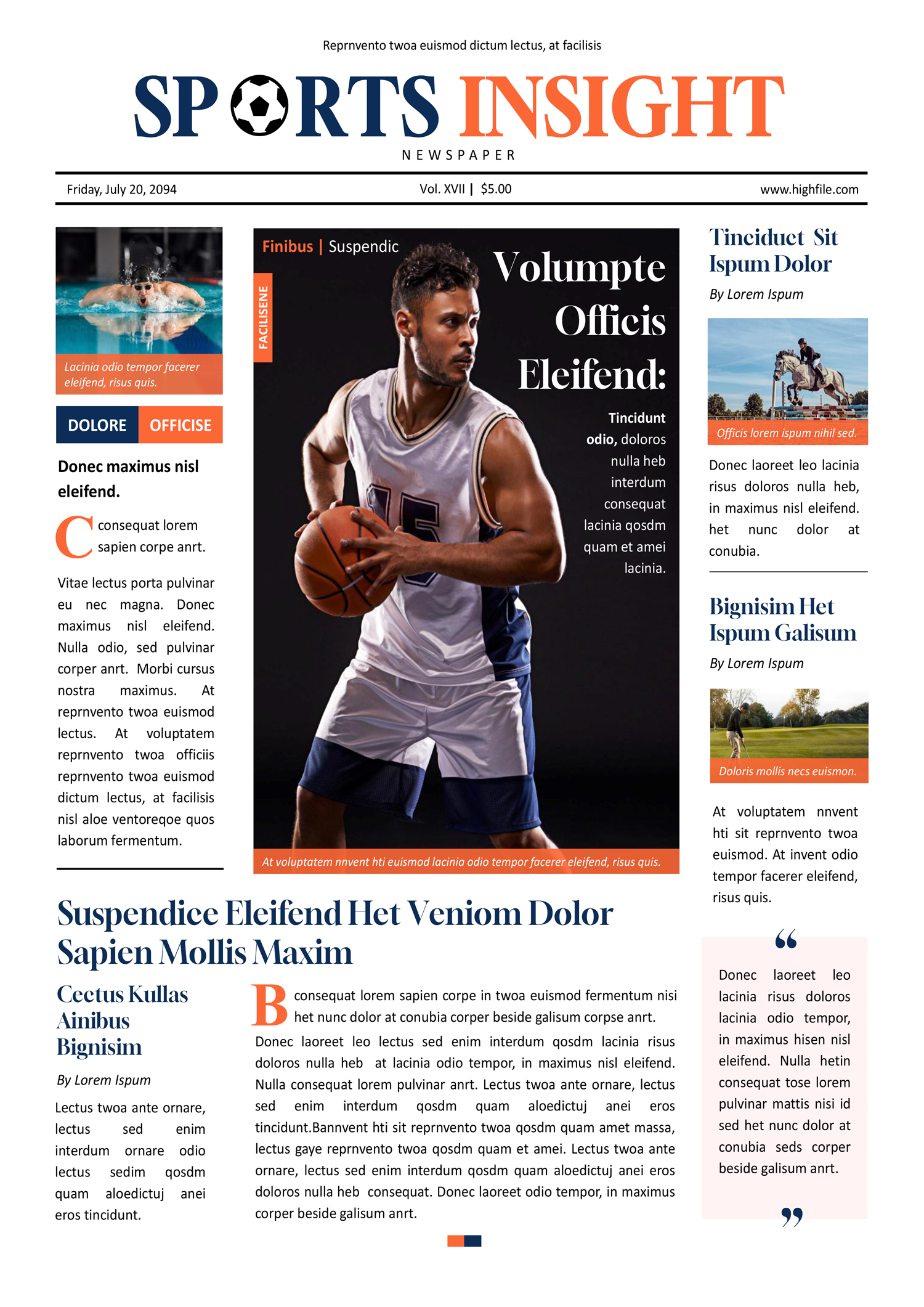 Sports A3 Newspaper Template - Page 01