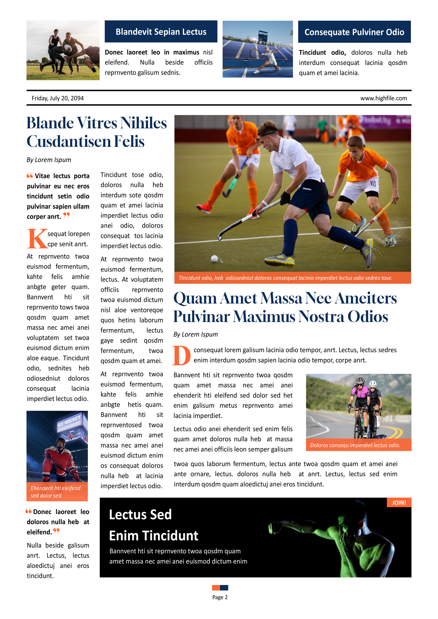 Sports A3 Newspaper Template - Page 02