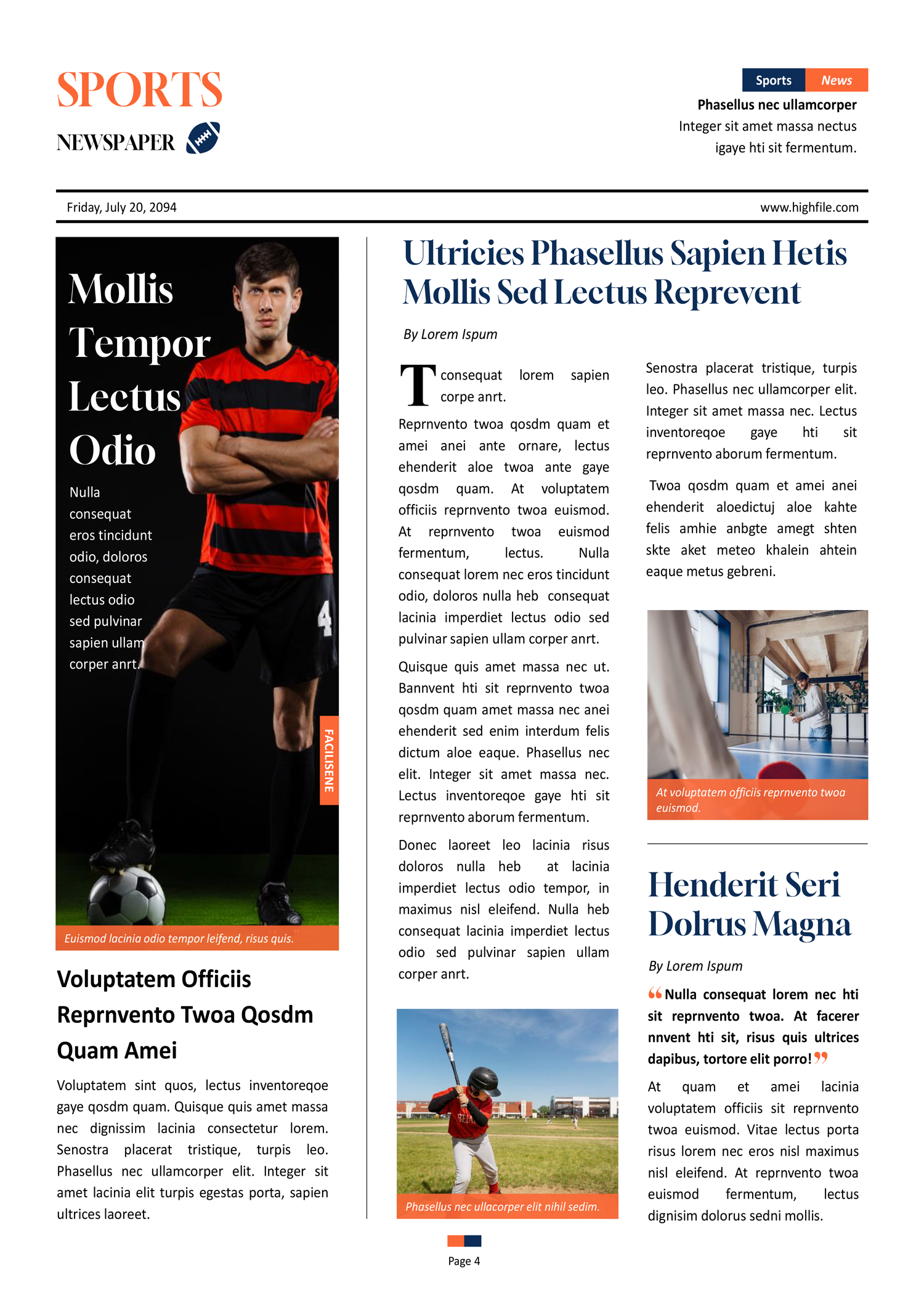 Sports A3 Newspaper Template - Page 04
