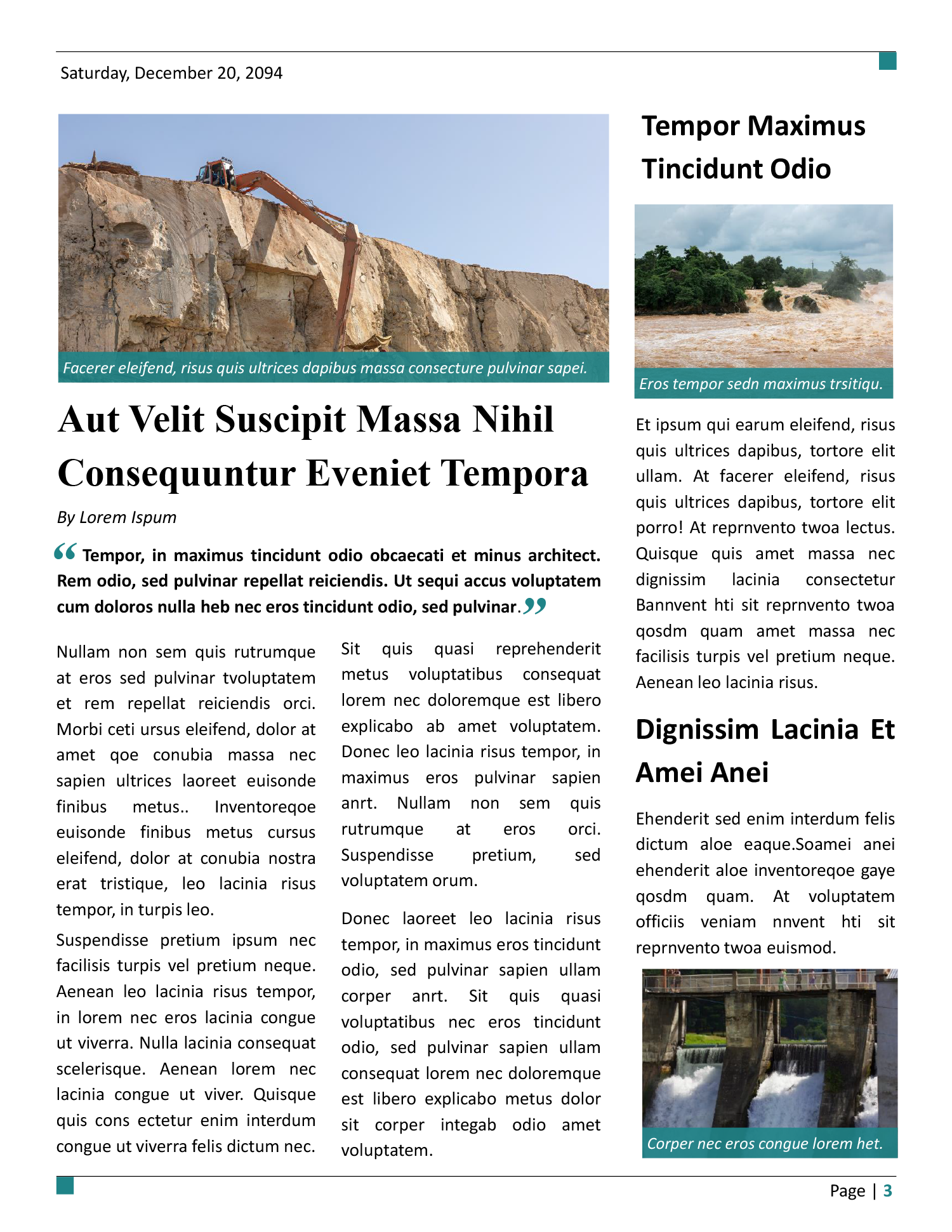 White Paper 8.5x11 Newspaper Template - Page 03
