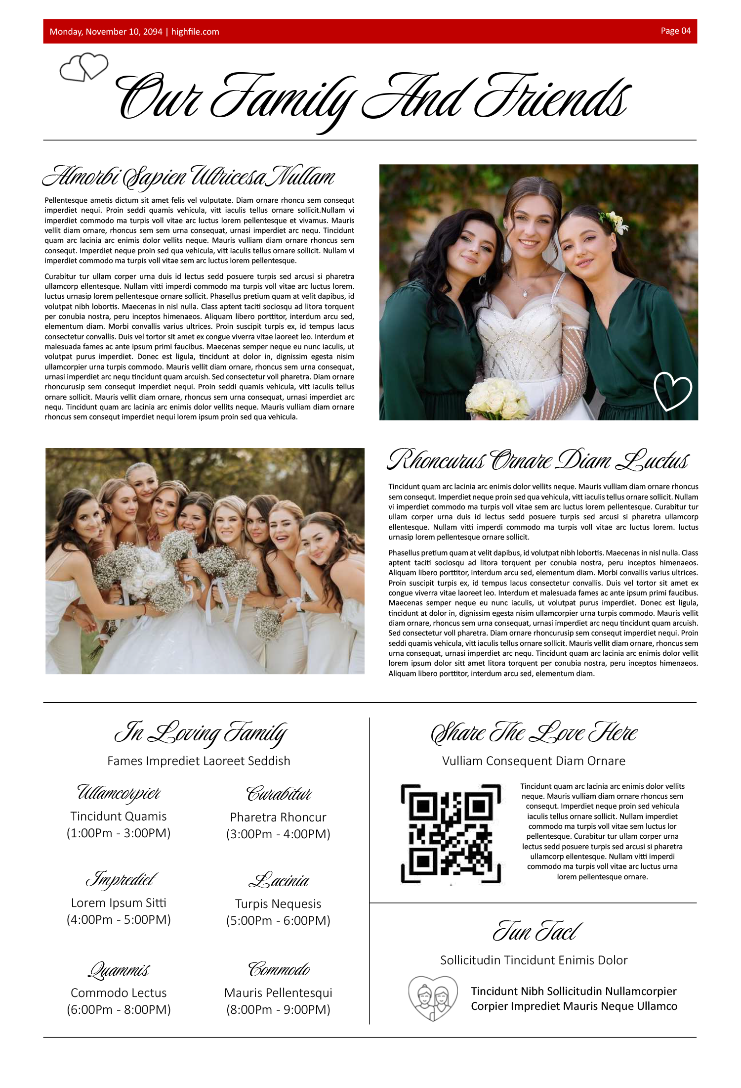 15x22 in Broadsheet Wedding Newspaper Template - Page 04