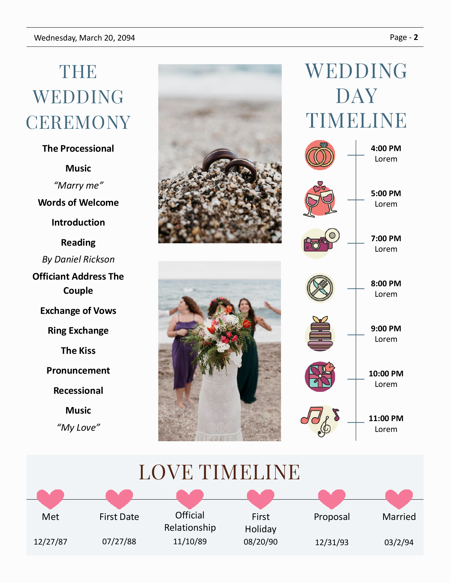 8.5x11 US Letter Wedding Newspaper Template - Page 02