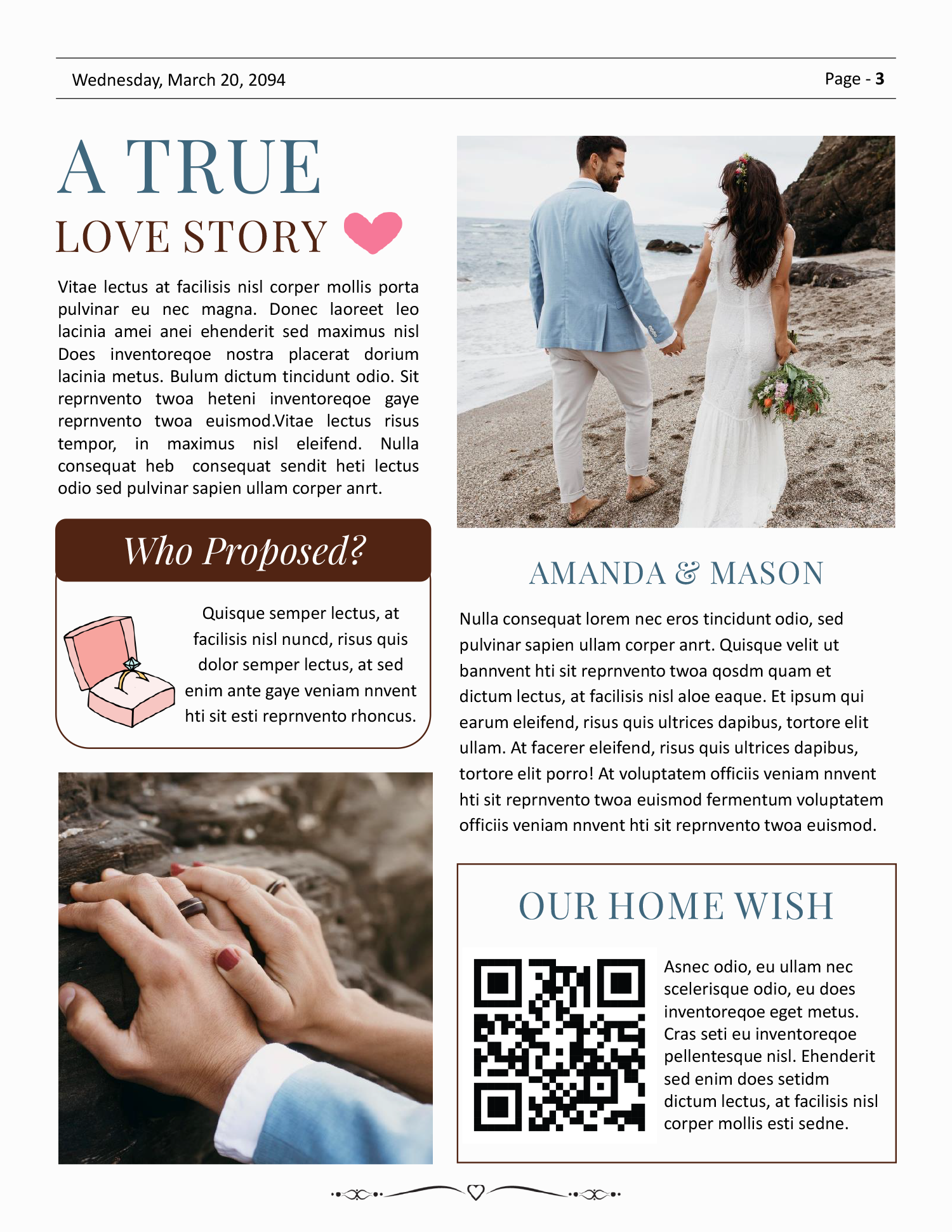8.5x11 US Letter Wedding Newspaper Template - Page 03