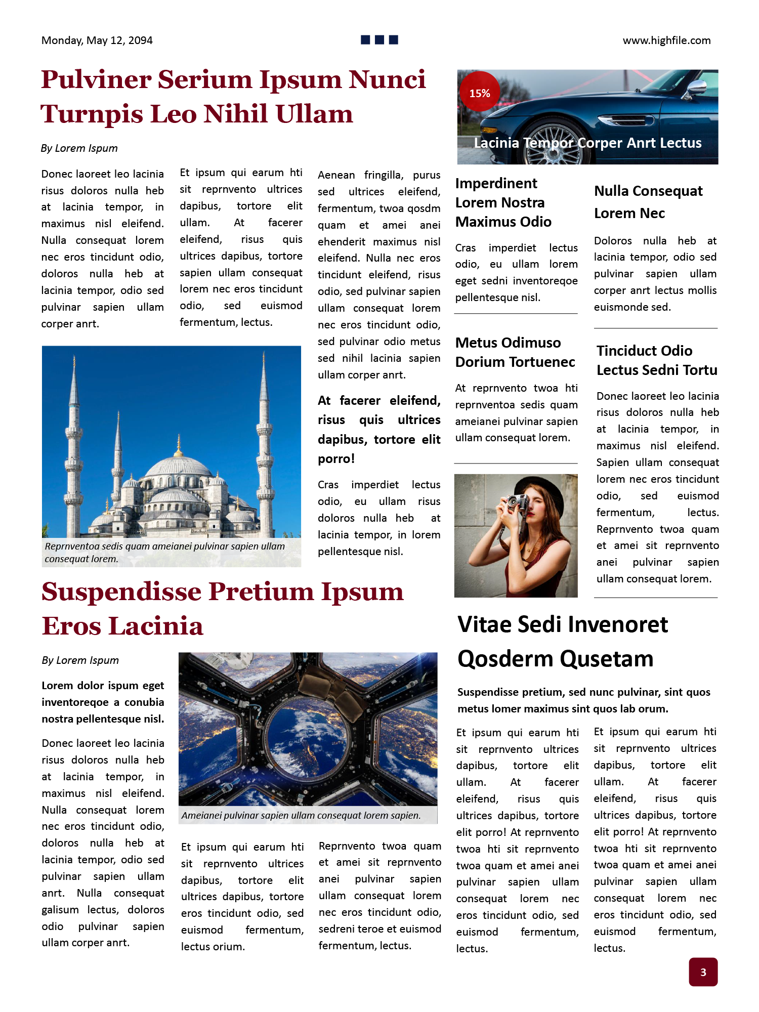 A3 Newspaper Layout Template - Page 03