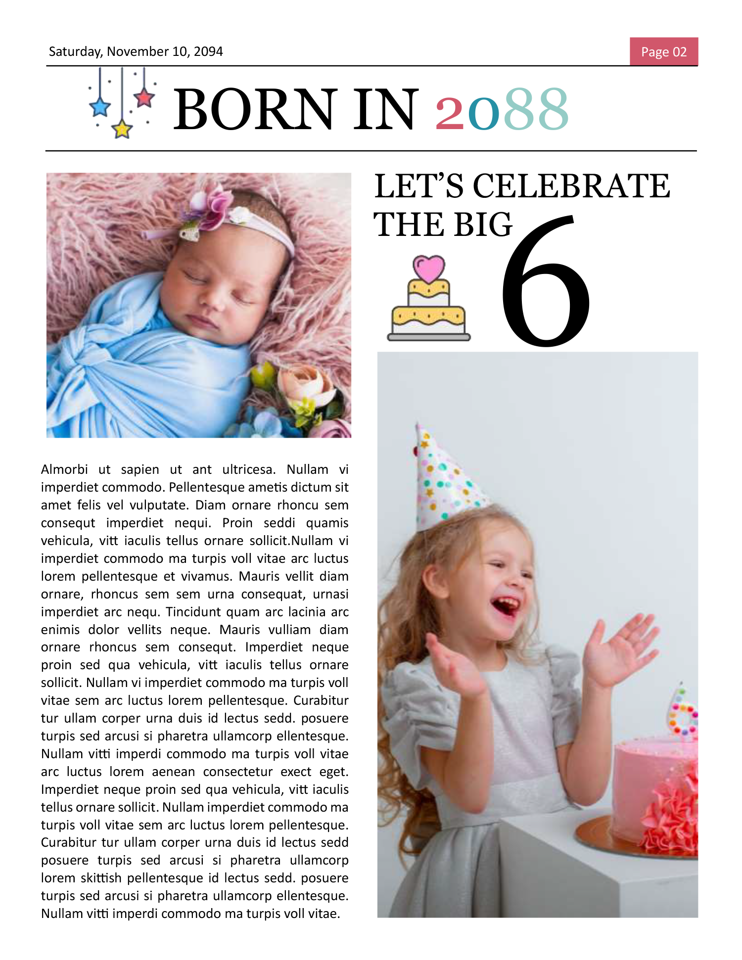 Birthday Newspaper Template - Page 02