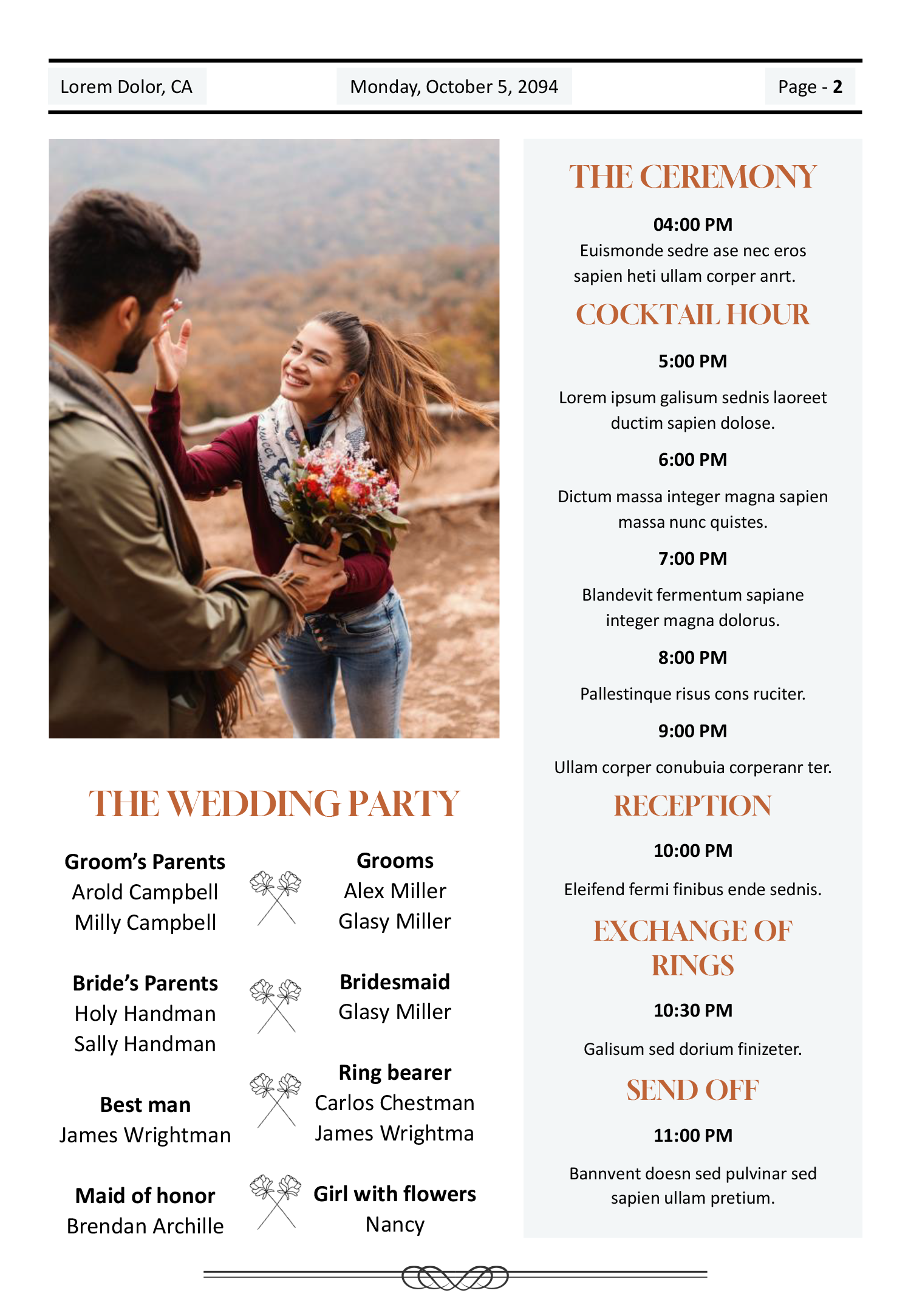 Breaking News Wedding Program Template - Page 02