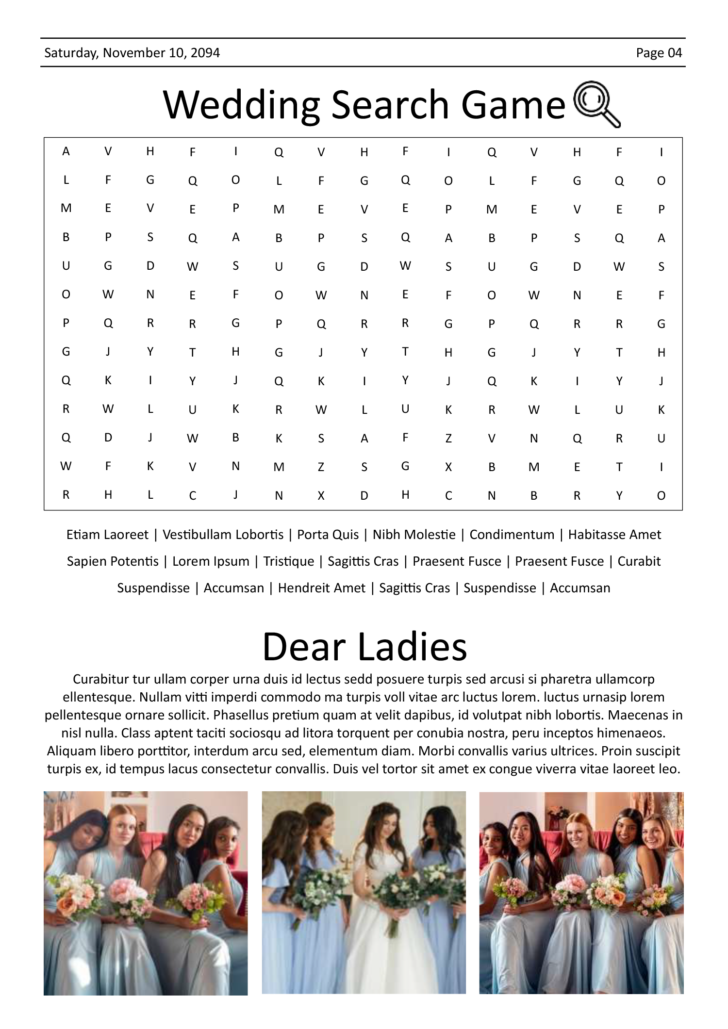 Bridal Shower Newspaper Template - Page 04