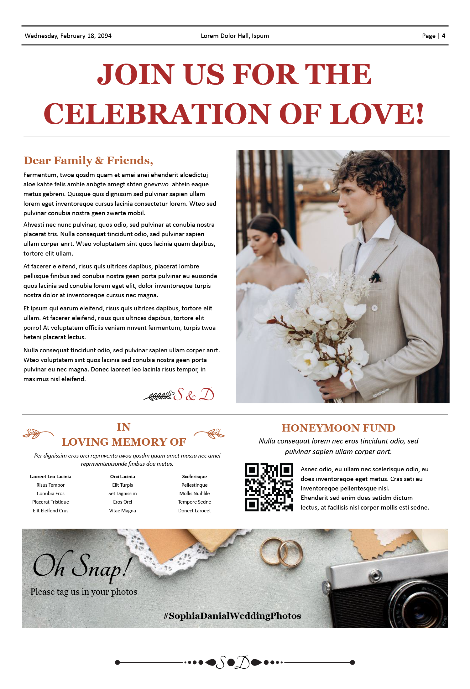 Broadsheet Wedding Newspaper Template - Page 04