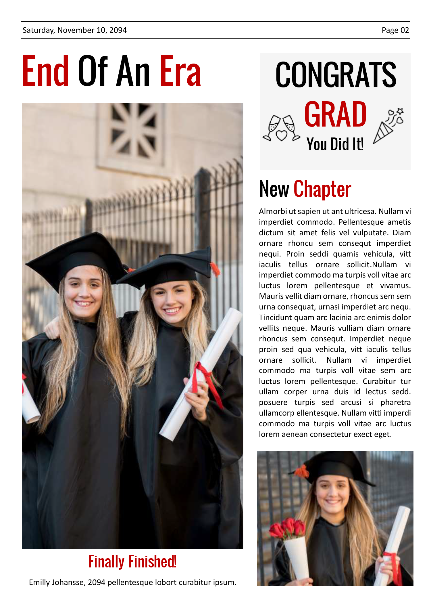 Graduation Newspaper Template - Page 02