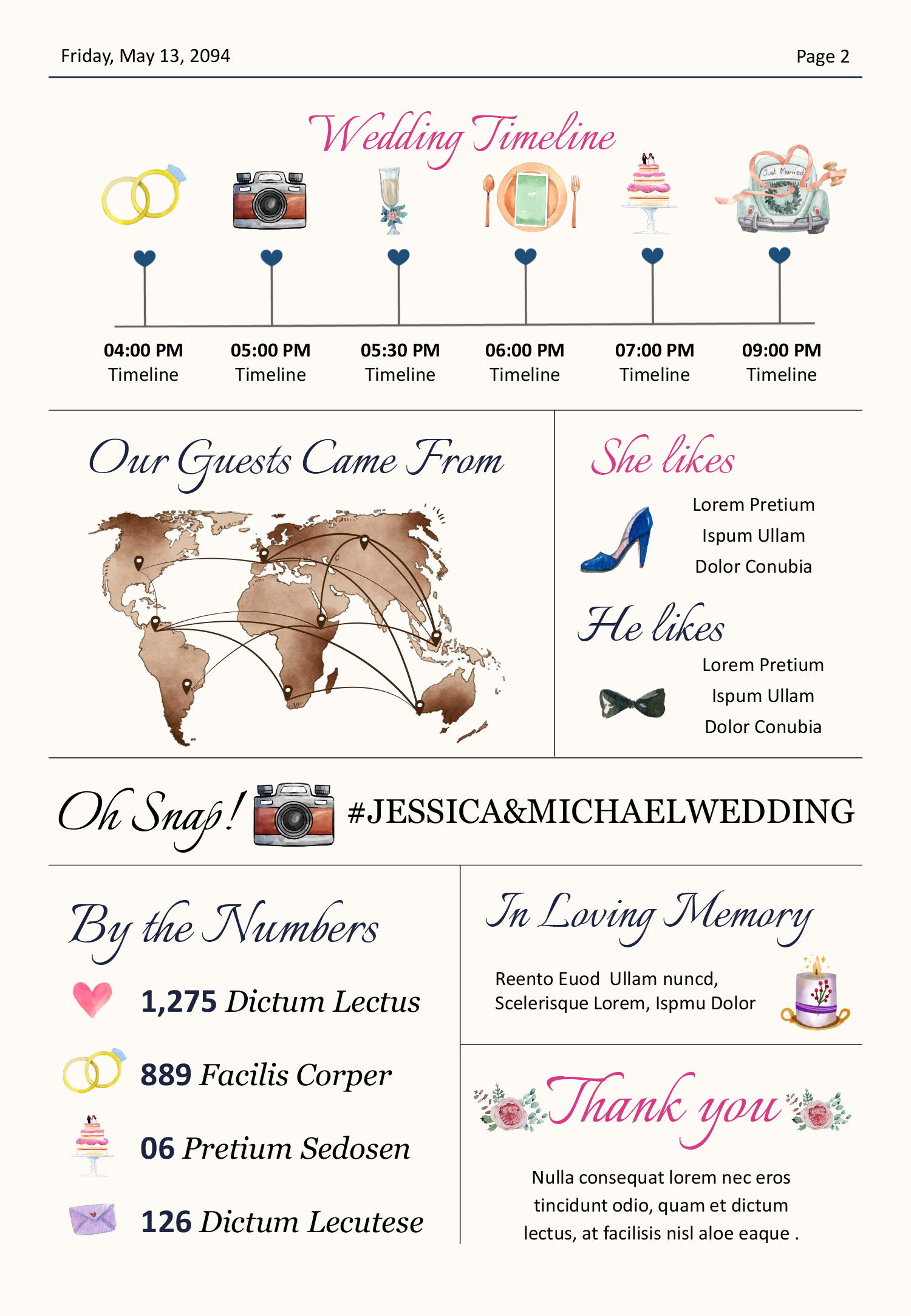 Infographic Wedding Program Template - Page 02
