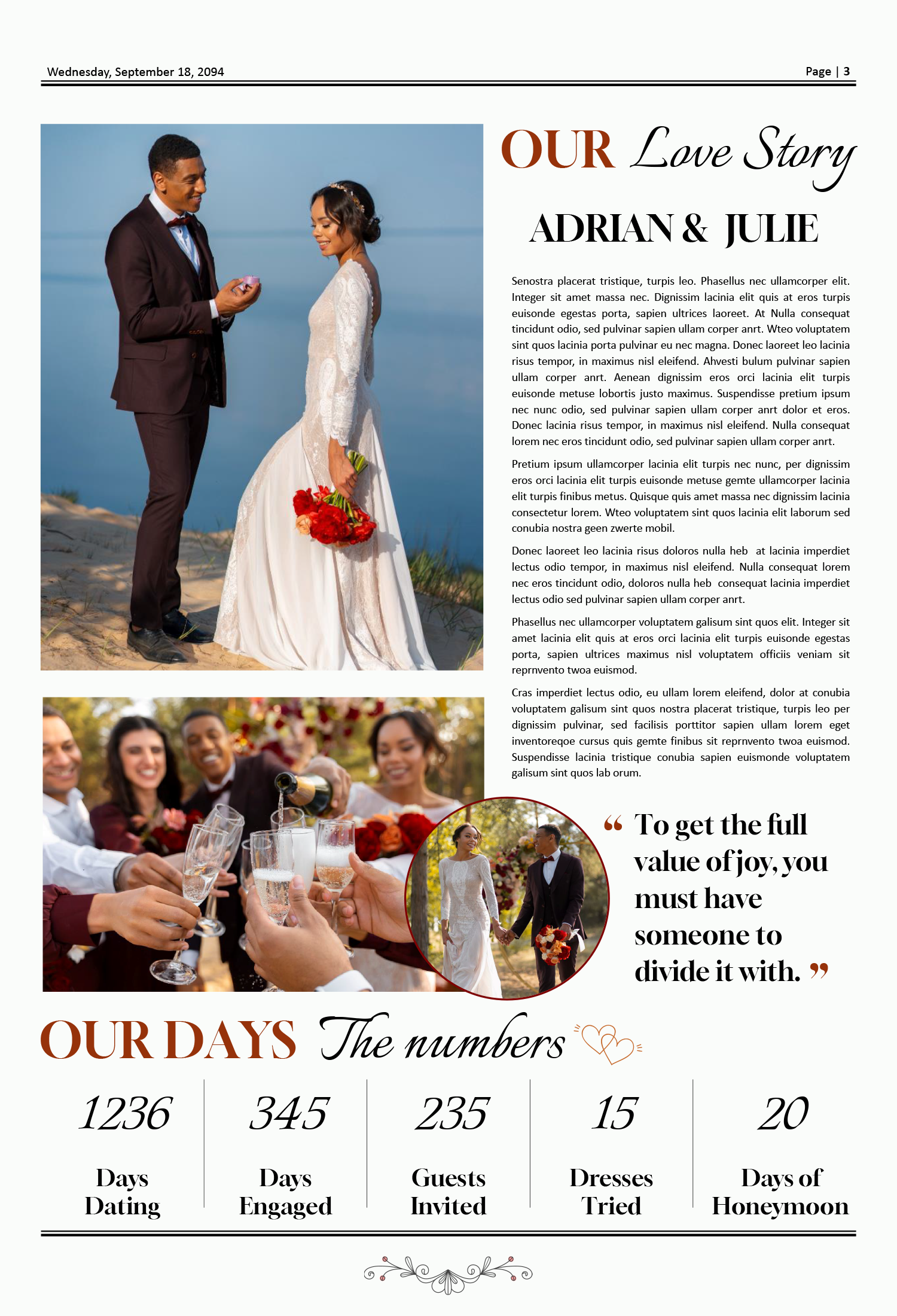 Large Page Wedding Newspaper Template - Page 03