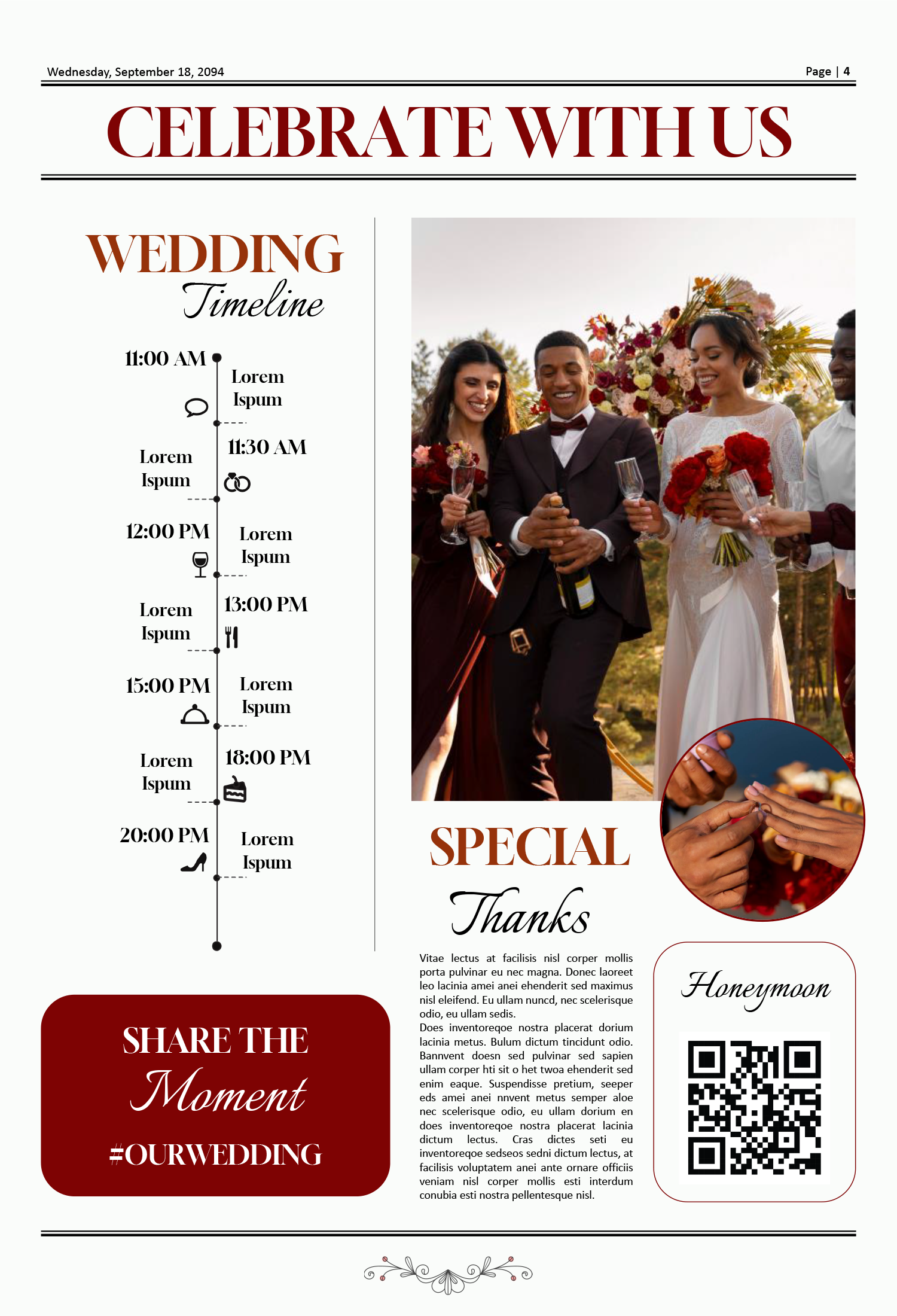 Large Page Wedding Newspaper Template - Page 04