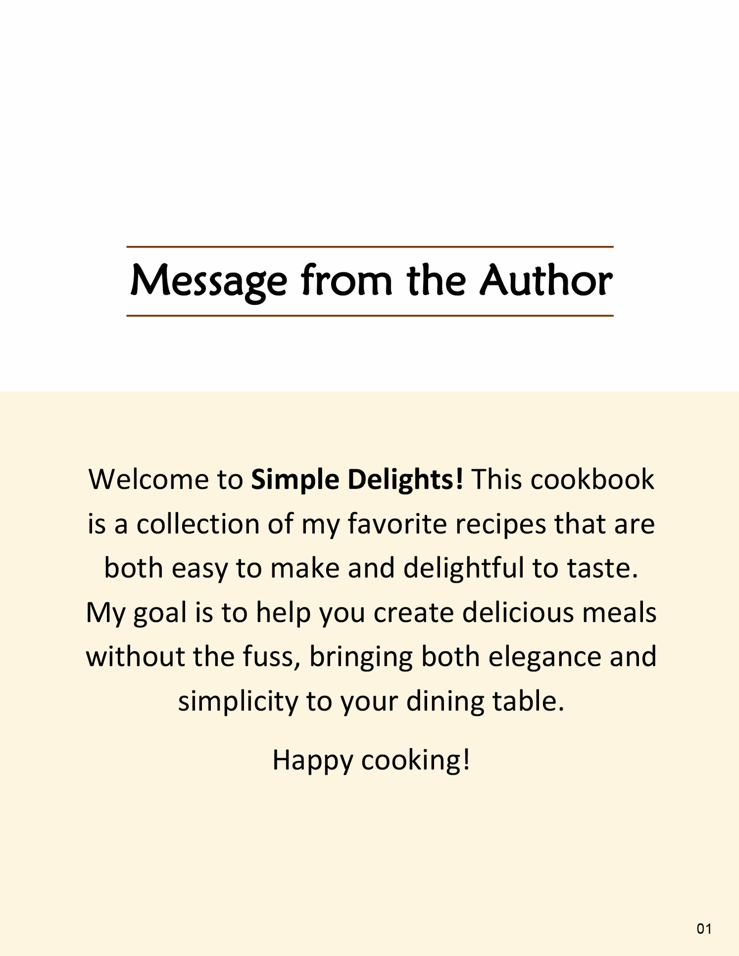 Minimal Cookbook Template - Page 03