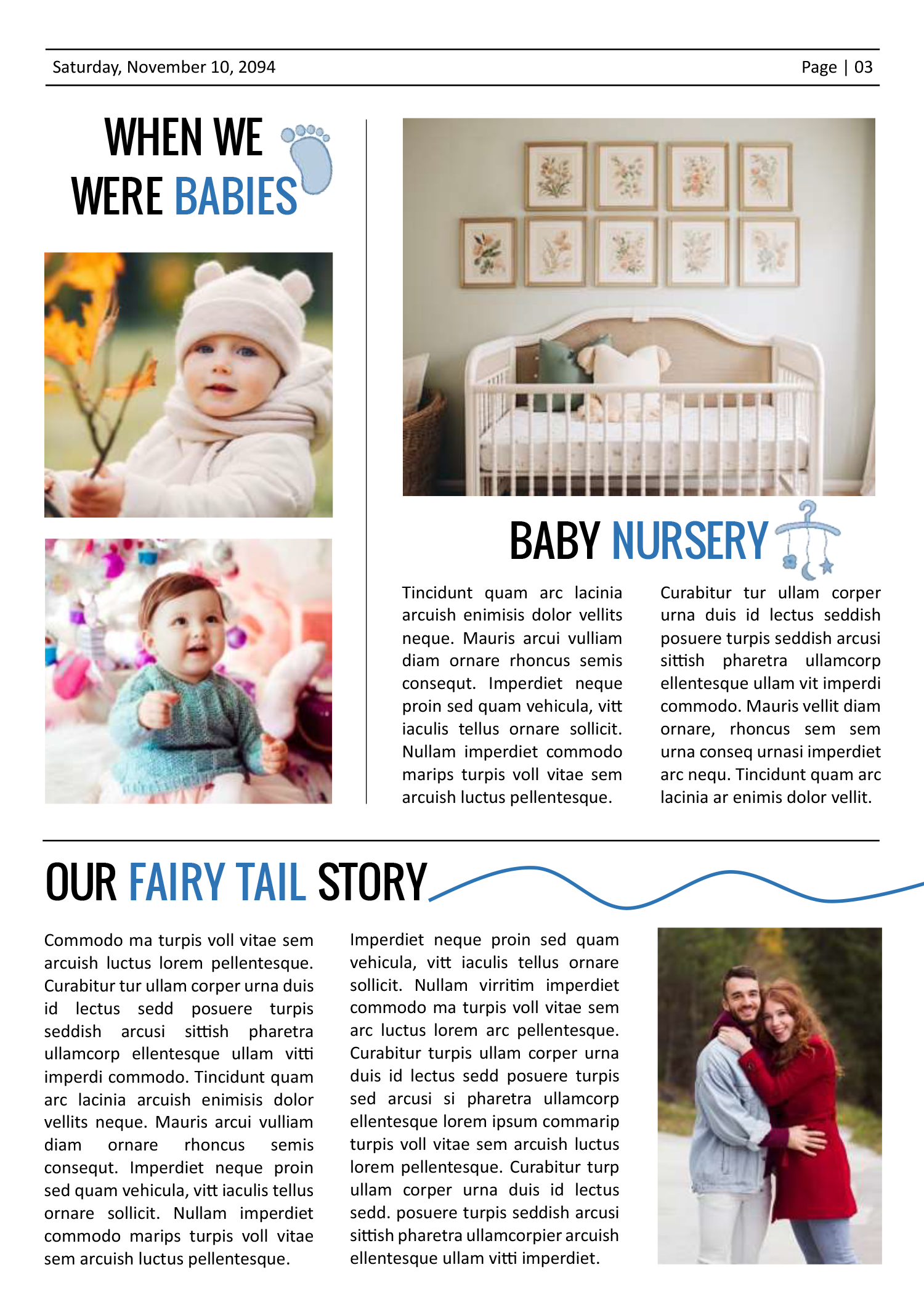 Minimal Pregnancy Announcement Newspaper Template - Page 03