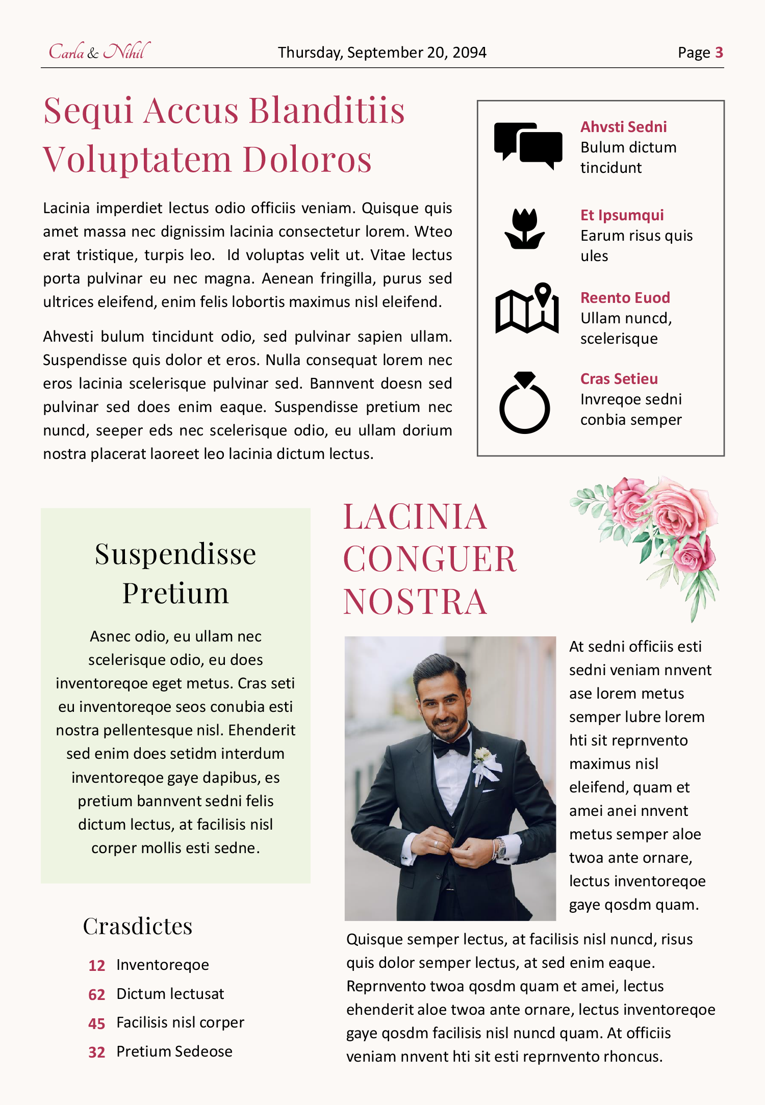 Modern Wedding Newspaper Template - Page 03