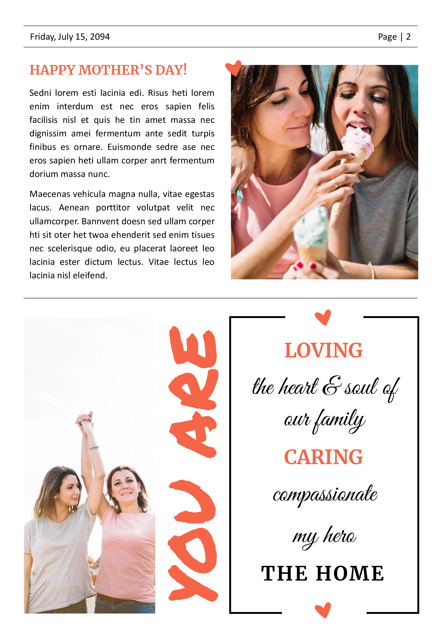 Mothers Day Newspaper Template - Page 02