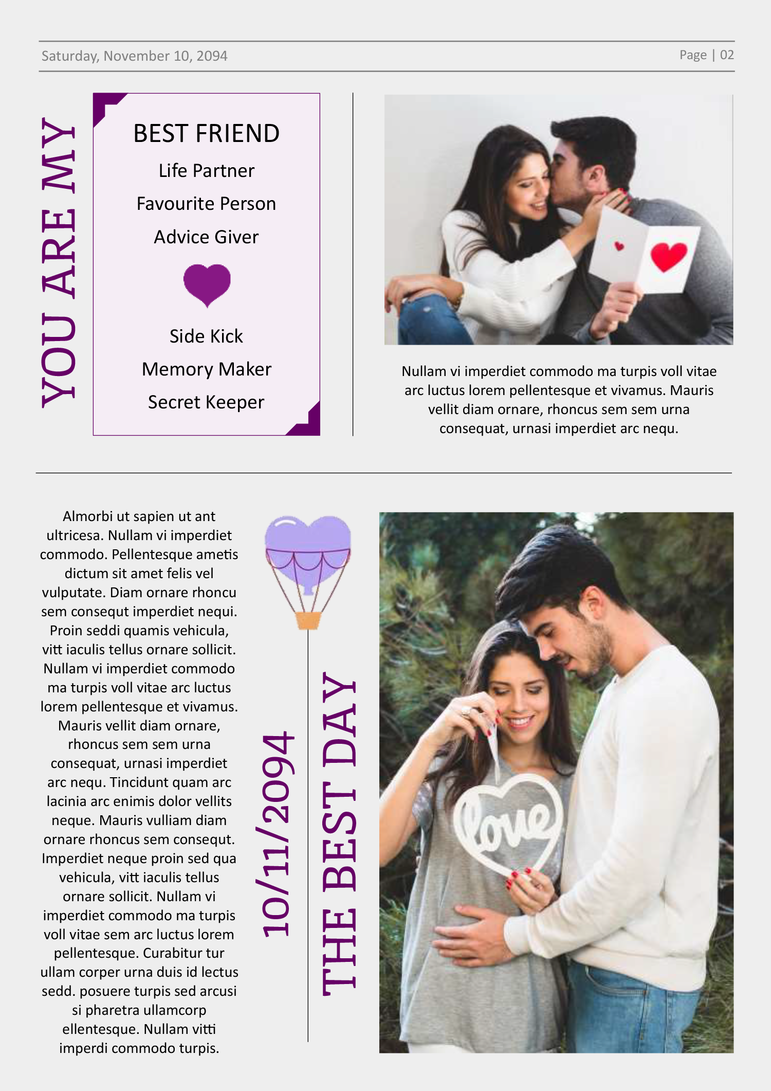 One year Wedding Anniversary Newspaper Template - Page 02
