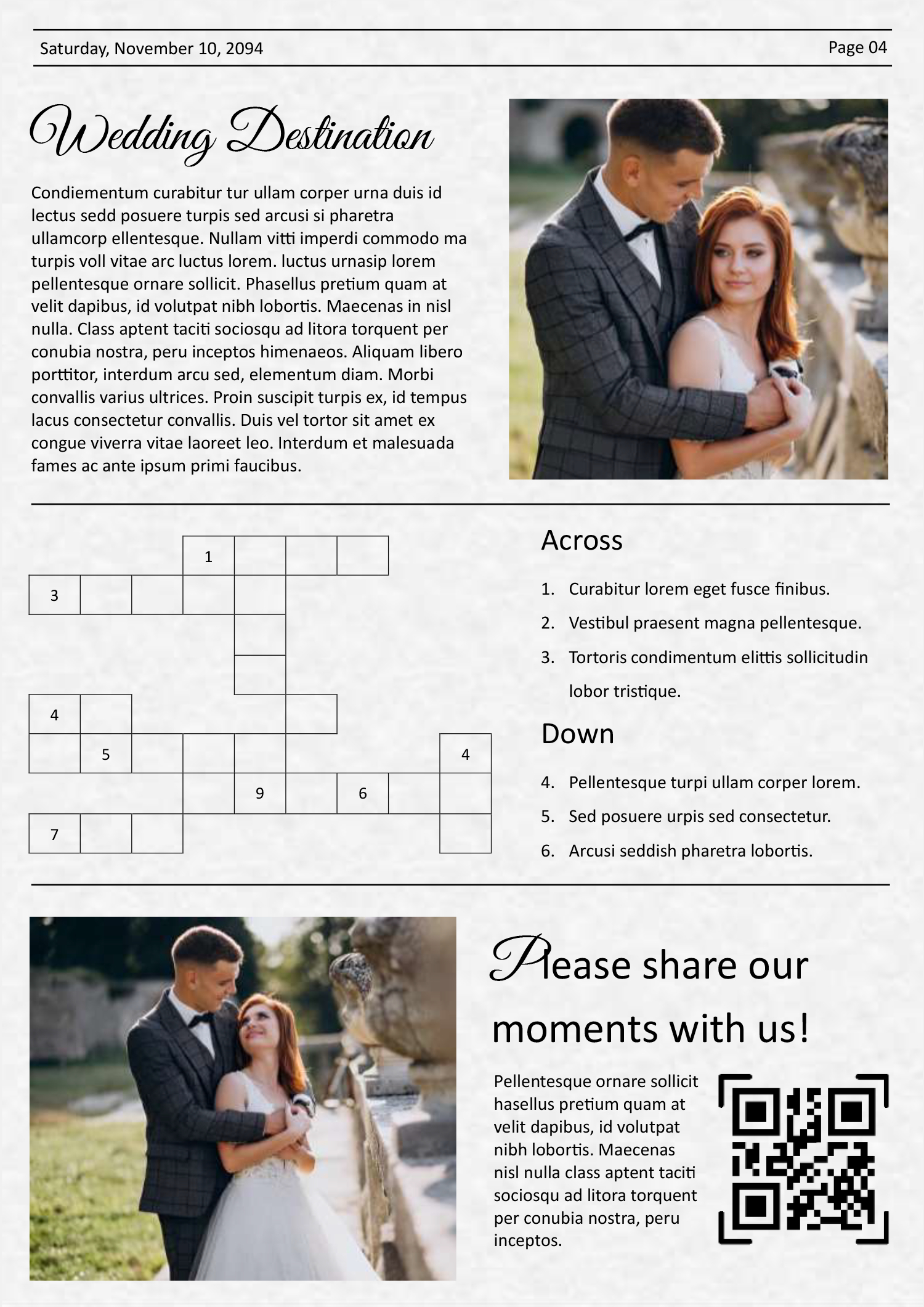Simple Wedding Program Newspaper Template - Page 04