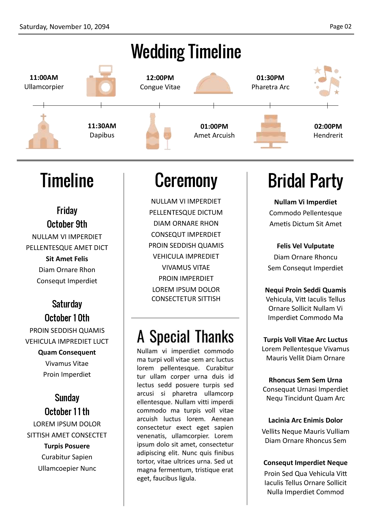 White Paper Wedding Newspaper Template - Page 02