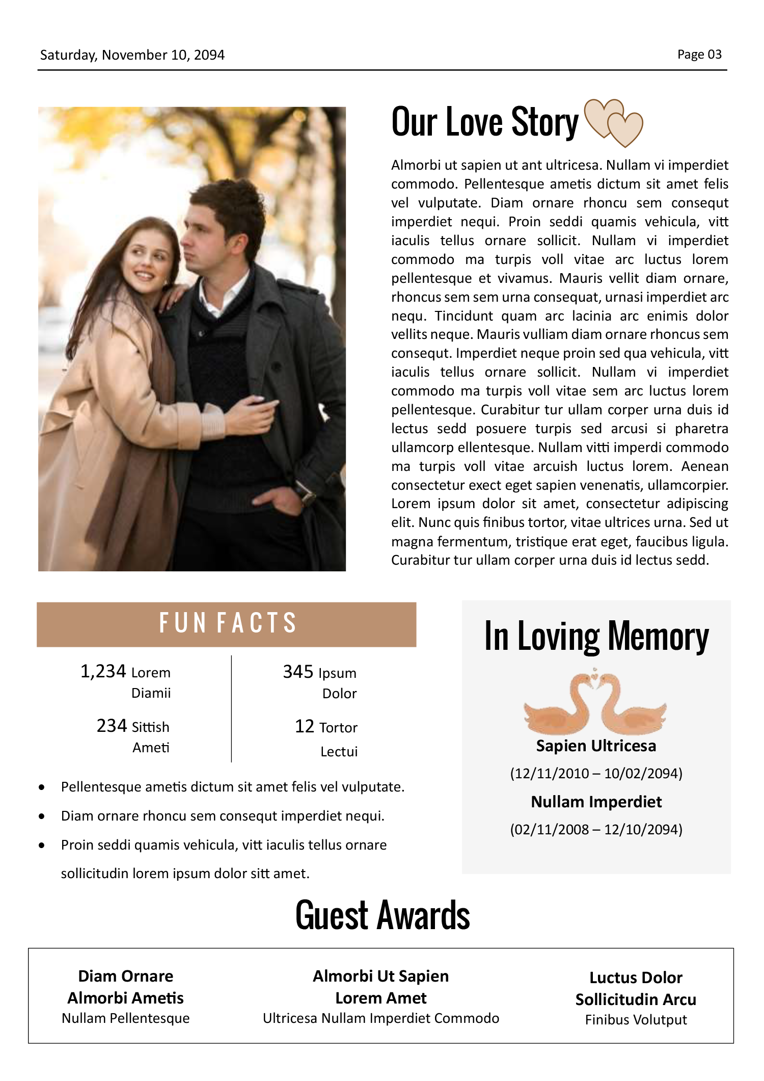 White Paper Wedding Newspaper Template - Page 03