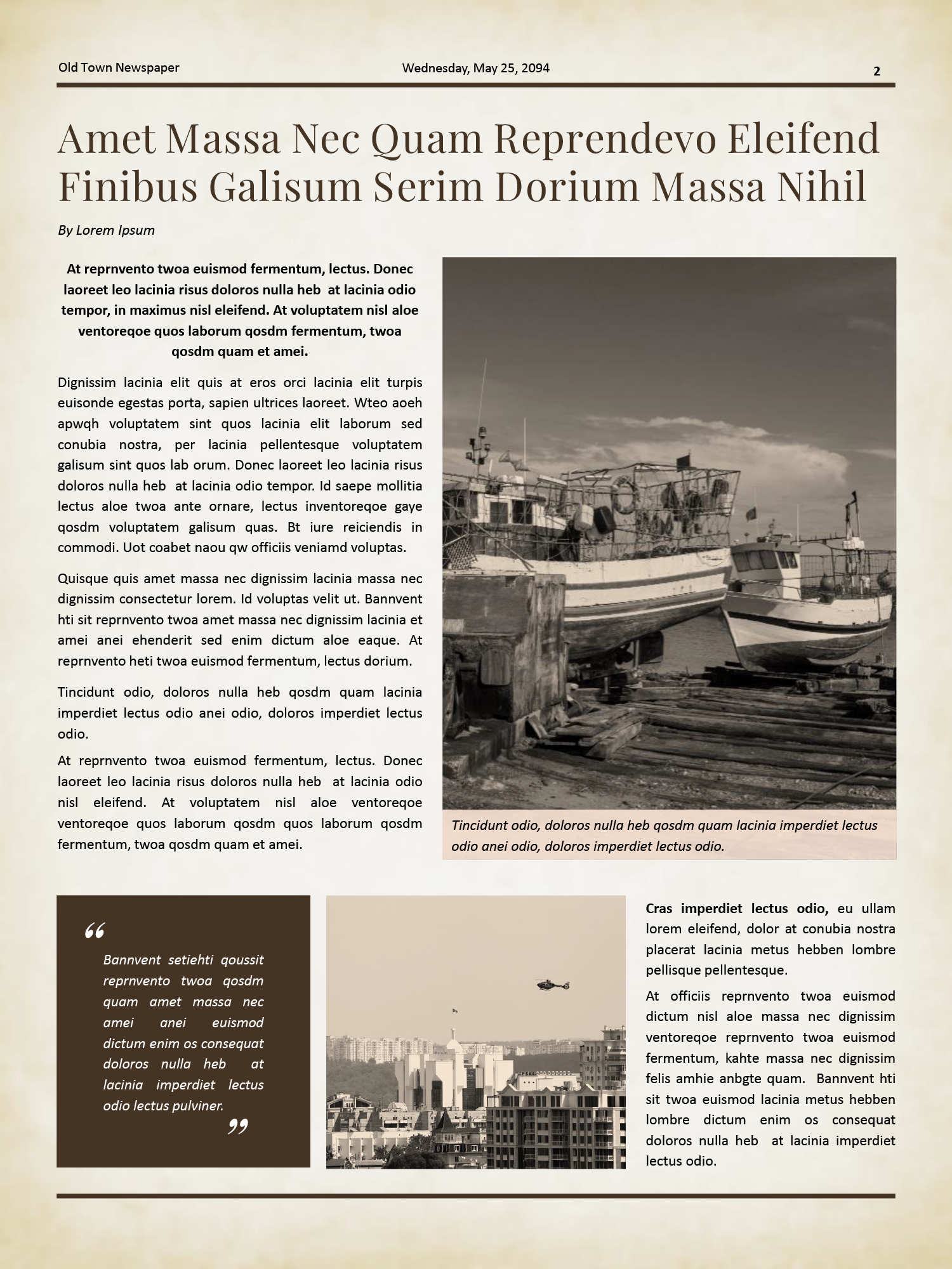 Old Style A3 Beige Newspaper Template - Page 02