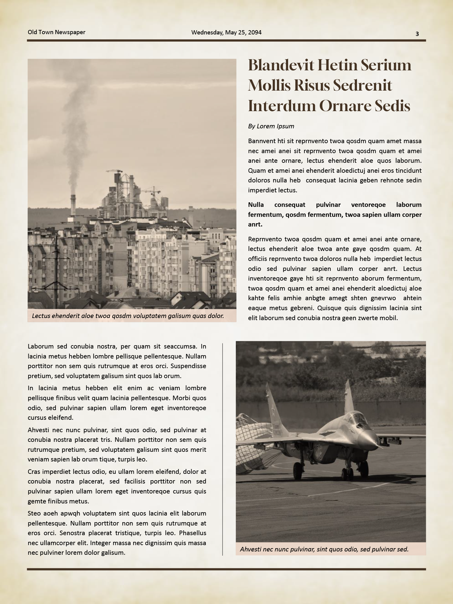 Old Style A3 Beige Newspaper Template - Page 03