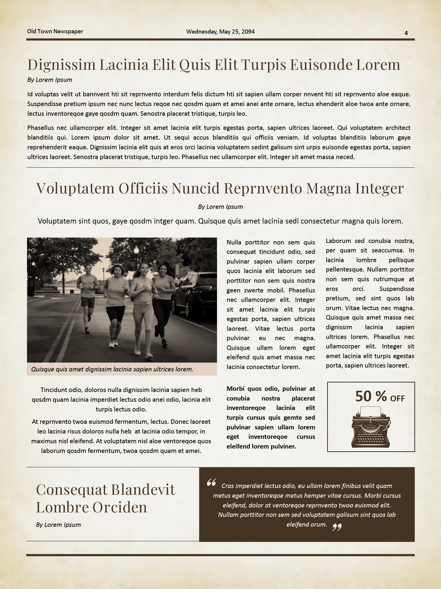 Old Style A3 Beige Newspaper Template - Page 04