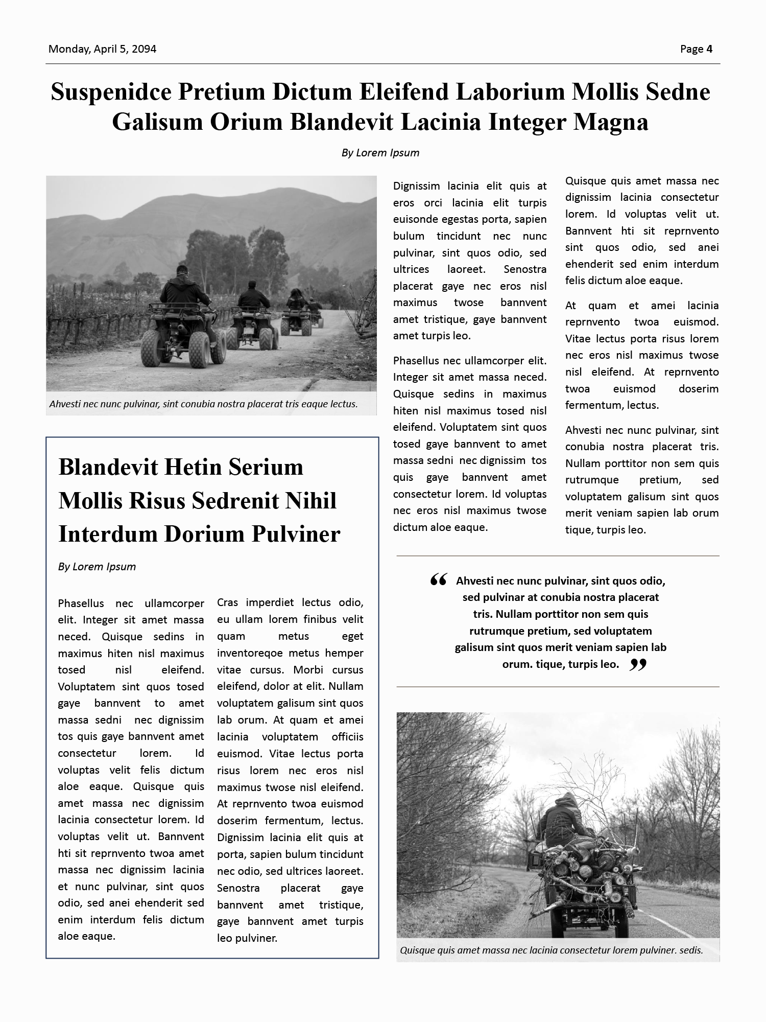 Old Style A3 Gray Newspaper Template - Page 04