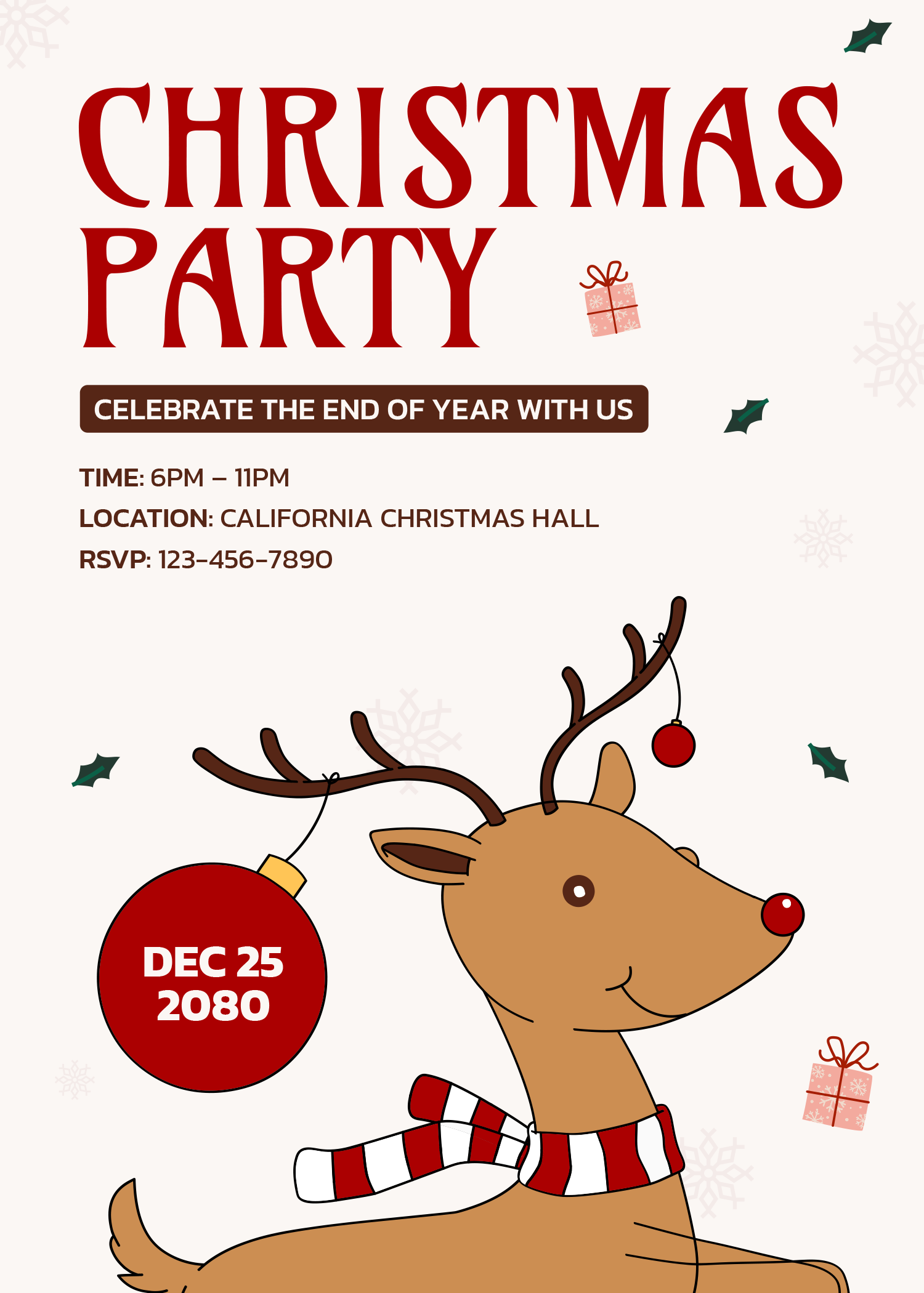 Modern Christmas Invitation Template - Highfile